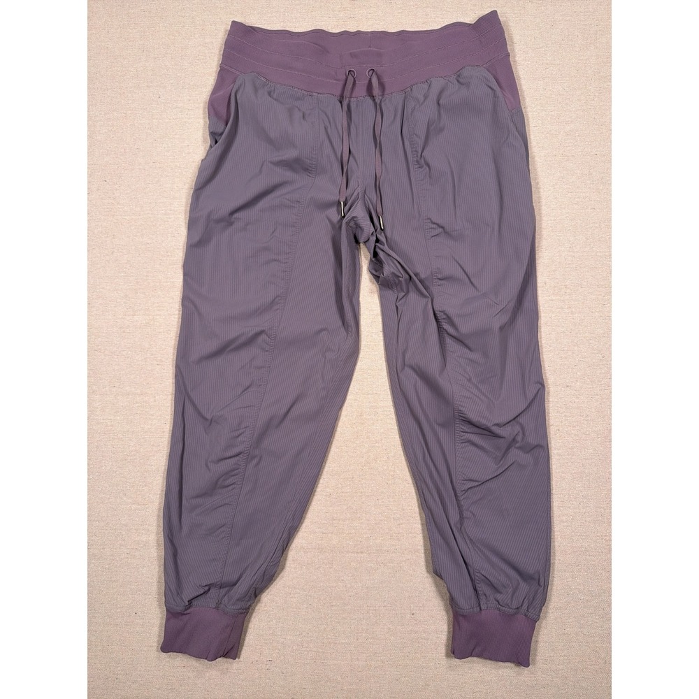Lululemon Dance Studio Jogger Purple Pinstripe Athletic Pants Womens 14
